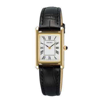 Seiko SWR108 – Elegant Gold-Plated Leather Quartz Watch
