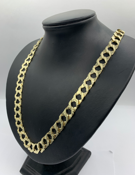Diamond Cut 10K 24 Inch Gold Mens' Chain