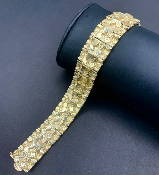 Jumbo 10K Gold Nugget Bracelet