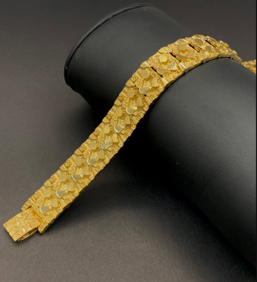 Massive 10K Gold Nugget Bracelet