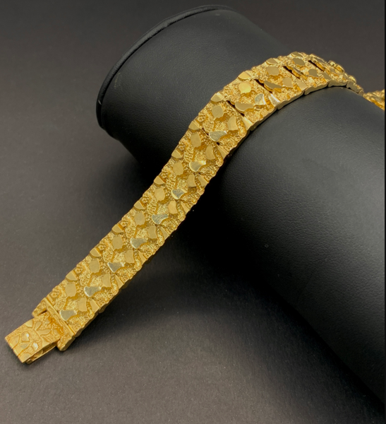 Massive 10K Gold Nugget Bracelet