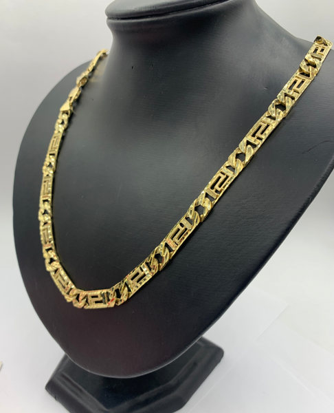 10K Greek Key Pattern Chain Mens' Chain