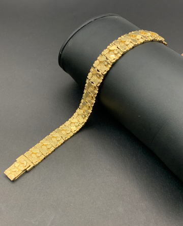 10K Gold Nugget Mens Bracelet