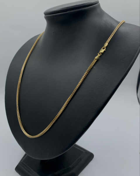 26 Inch Gold Pave Hollow Franco 10k Yellow Gold Chain