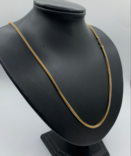 26 Inch Gold Pave Hollow Franco 10k Yellow Gold Chain