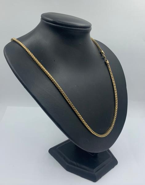 24 Inch Gold Pave Hollow Franco 10K Mens' Chain