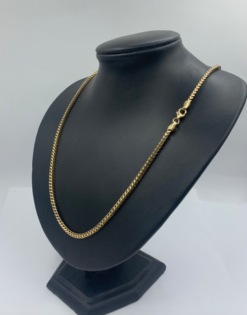 24 Inch Gold Pave Hollow Franco 10K Mens' Chain