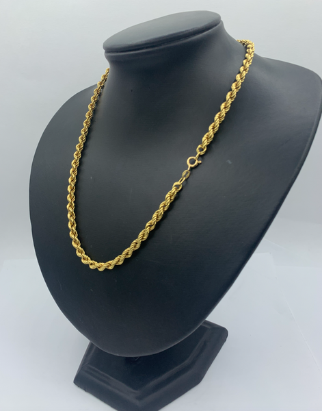 18Inch Diamond Cut 18K Rope Mens' Chain