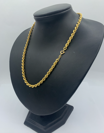 18Inch Diamond Cut 18K Rope Mens' Chain