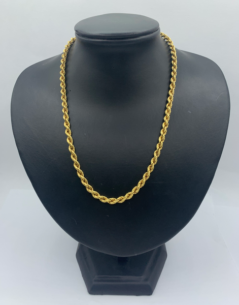 18Inch Diamond Cut 18K Rope Mens' Chain