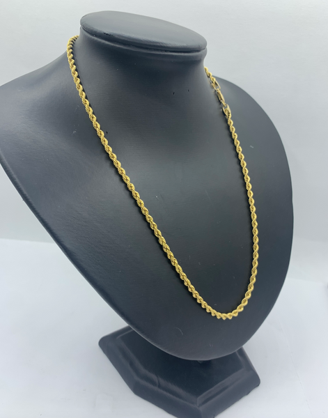 20Inch Diamond Cut 18K Rope Mens' Chain
