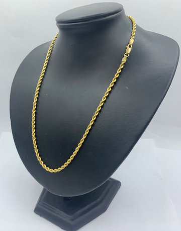 20Inch Diamond Cut 18K Rope Mens' Chain