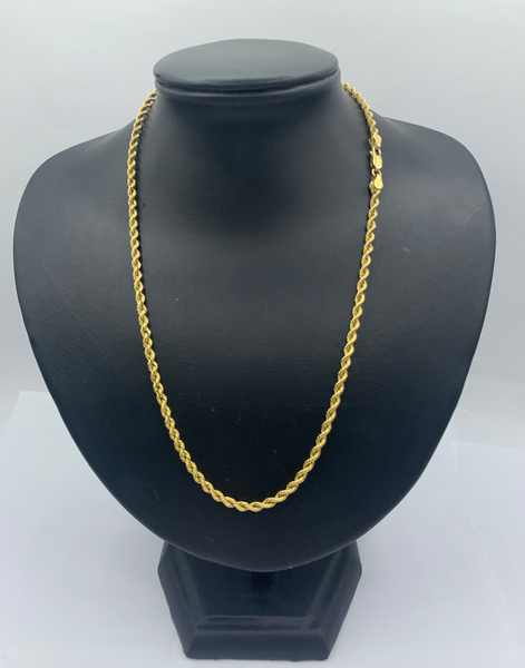 20Inch Diamond Cut 18K Rope Mens' Chain