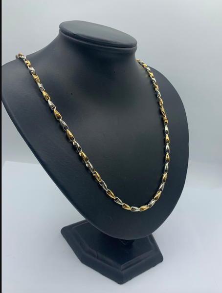 26 Inch Two Tone  Bead Rosarie 10K Mens' Chain