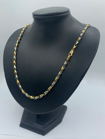 26 Inch Two Tone  Bead Rosarie 10K Mens' Chain