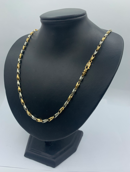 26 Inch Two Tone  Bead Rosarie 10K Mens' Chain
