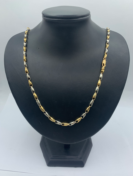 26 Inch Two Tone  Bead Rosarie 10K Mens' Chain