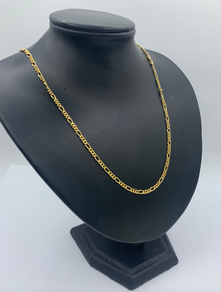 20Inch 10K Gold Figaro Link Mens' Chain
