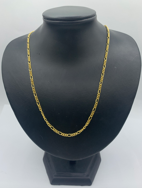 20Inch 10K Gold Figaro Link Mens' Chain