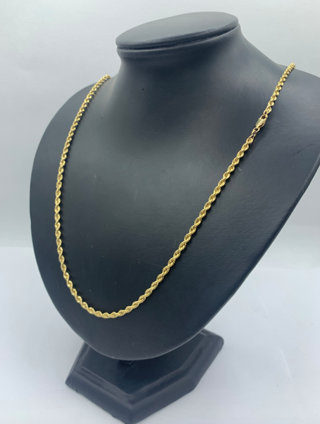 24 Inch Diamond Cut 10K Gold Mens Chain