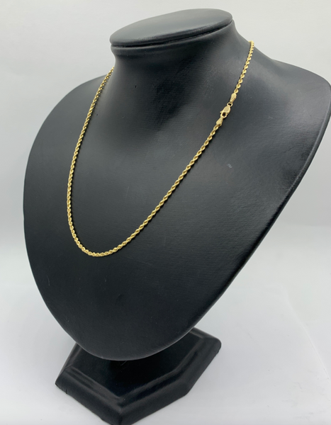 18 Inch Diamond Cut Rope 10k Gold Chain