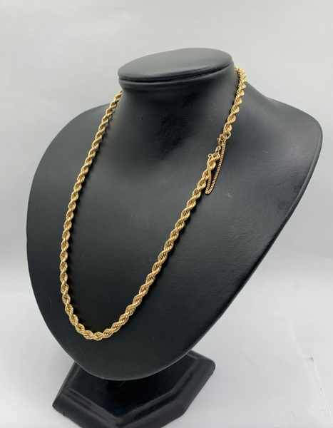 14K 20 Inch Diamond Cut Rope Chain