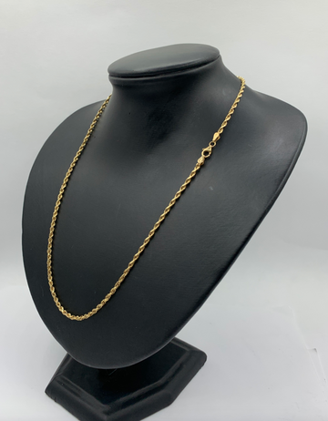 20 Inch 10K Diamond Cut Rope Chain