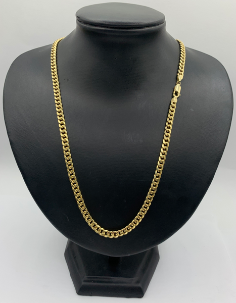 22 Inch 10kt Gold Hollow Cuban Chain