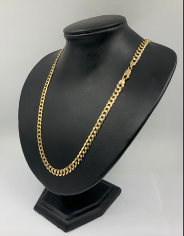 22 Inch 10kt Wide Gold Hollow Cuban Curb Chain