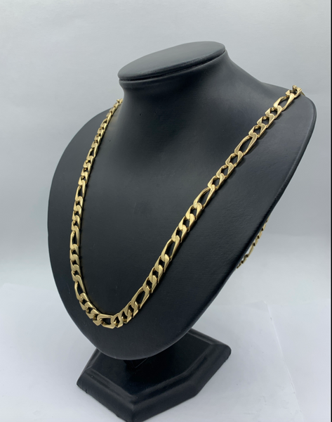 32 Inch 10K Figaro Super Link Curb Mens' Chain