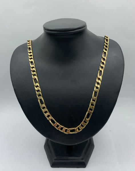 32 Inch 10K Figaro Super Link Curb Mens' Chain