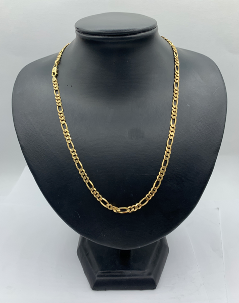 20 Inch 10K Gold Figaro Mens' Chain