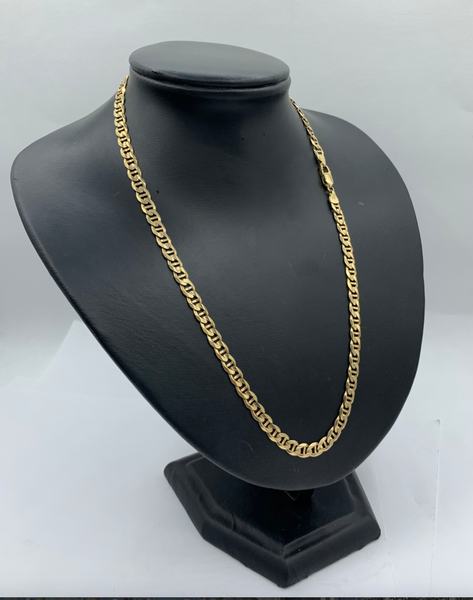 20 Inch 10k Gold Concave Mariners Mens' Chain