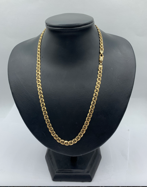 20 Inch 10k Gold Concave Mariners Mens' Chain