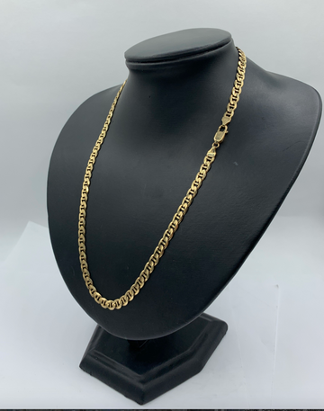 20 Inch 10k Gold Concave Mariners Mens' Chain