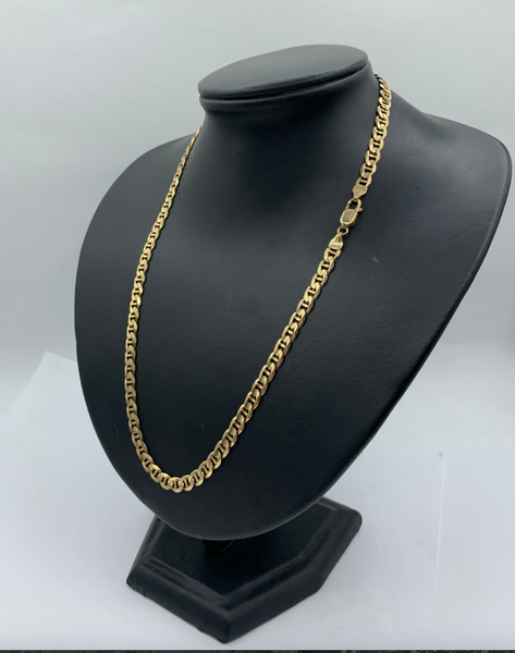 20 Inch 10k Gold Concave Mariners Mens' Chain