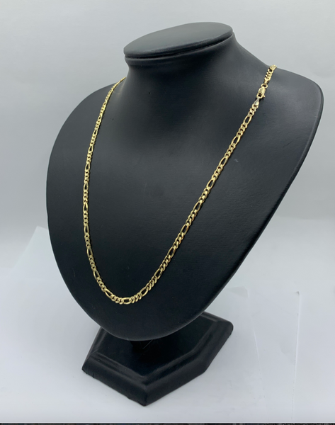 24 Inch 10K Gold Thin Figaro Chain