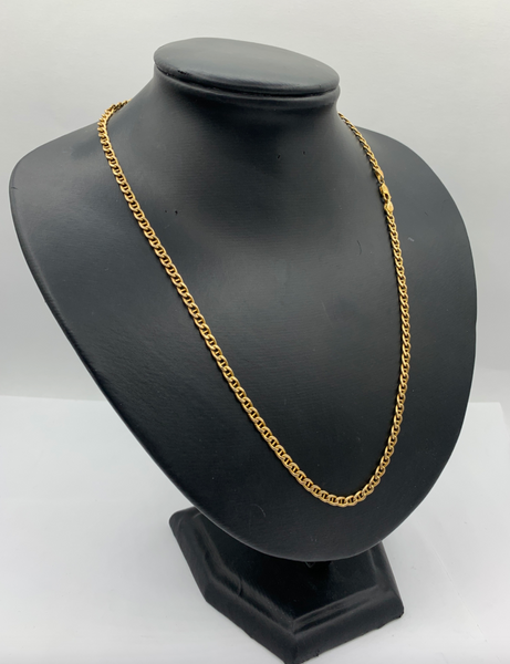 20 Inch Gold Concave Mariner 10k Mens' Chains