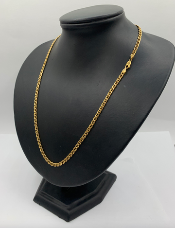 20 Inch Gold Concave Mariner 10k Mens' Chains