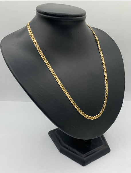 20 Inch 10K Gold Concave Mariner Chain