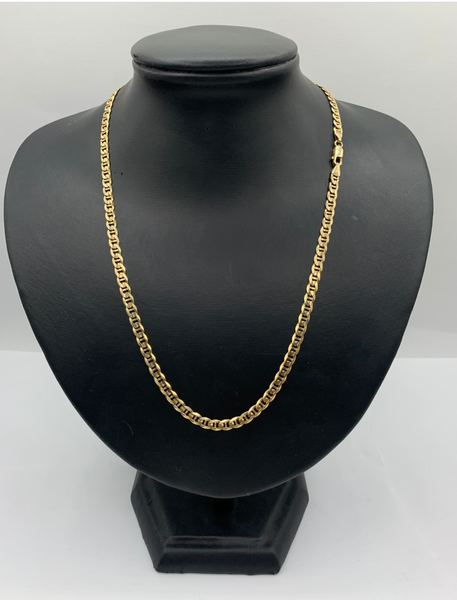 20 Inch 10K Gold Concave Mariner Chain