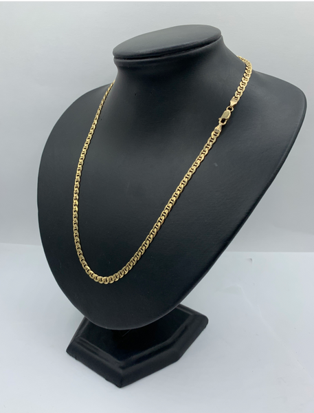 20 Inch 10K Gold Concave Mariner Chain