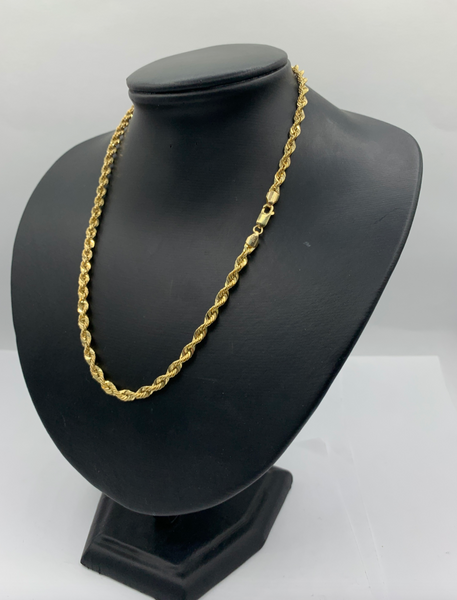 18 Inch 10K Solid Quint Rope Chains