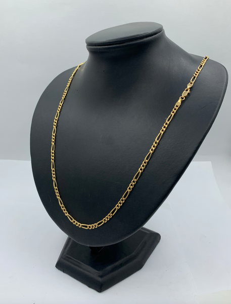 28 Inch 10K Gold Classic Figaro Mens Chain