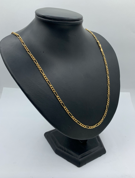 28 Inch 10K Gold Classic Figaro Mens Chain