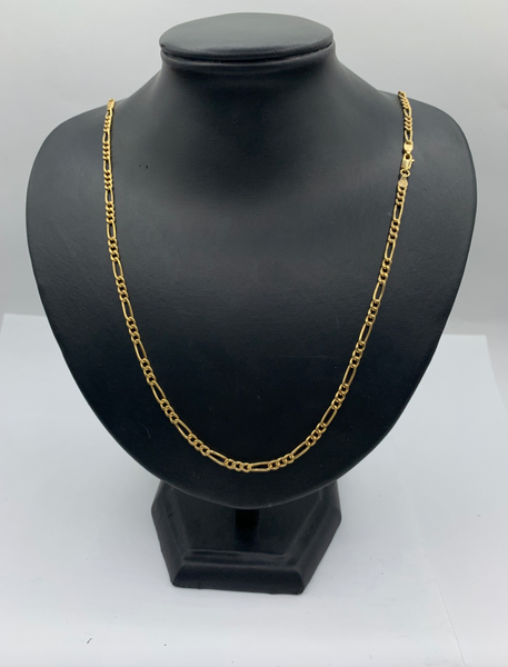28 Inch 10K Gold Classic Figaro Mens Chain