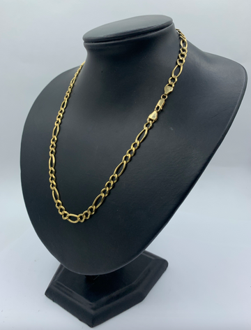 19 Inch 10K Gold Classic Figaro Mens Chain
