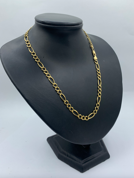 19 Inch 10K Gold Classic Figaro Mens Chain