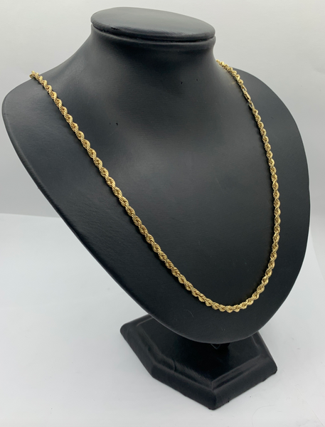 24 Inch 10K Solid Quint Rope Chain