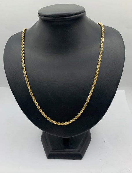 24 Inch 10K Solid Quint Rope Chain